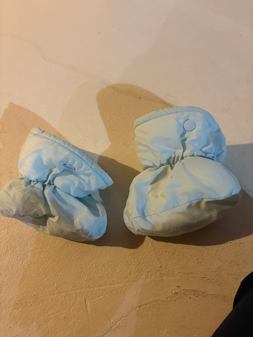 Winter Light Blue Baby Booties - Soft Padded Infant Shoes